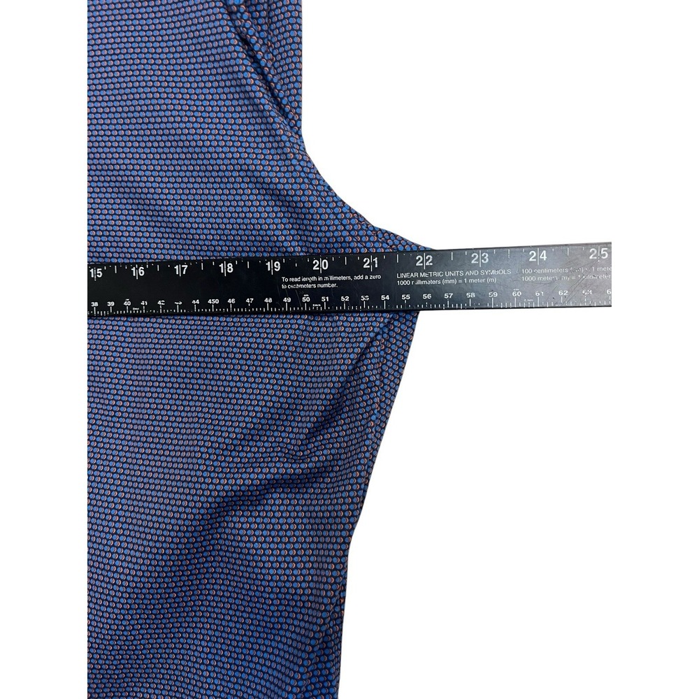 Butter Cloth Sz L Shirt Blue Geometric Circle Pattern Button Up Flip Cuff - Picture 8 of 10